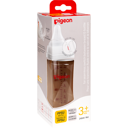 Изображение товара Бутылочка для кормления Pigeon SofTouch Peristaltic Plus 240 мл антиколиковая