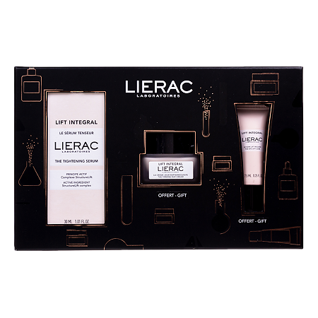 Lierac Подарочный набор Lift Integral Сыворотка-лифтинг для лица 30 мл+Дневной крем-лифтинг для лица 20 мл+крем-лифтинг для кожи контура глаз 7,5 мл 1 уп