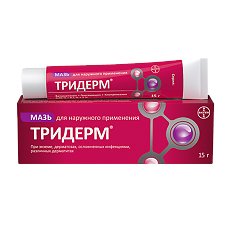 Купить Тридерм мазь для наружного применения 15 г 1 шт цена
