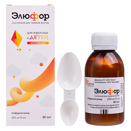 Изображение товара Элюфор суспензия для приема внутрь 200 мг/5 мл 90 мл Озон Фарм Россия
