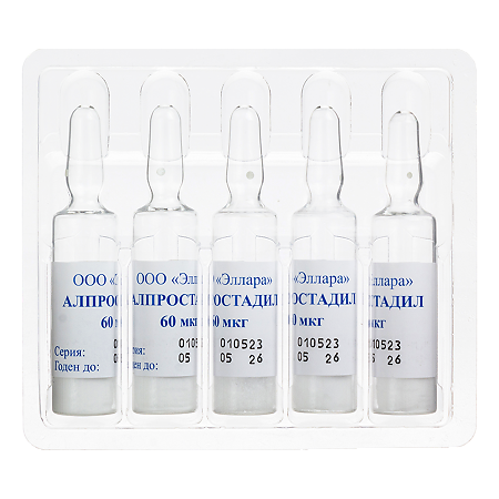 Алпростадил лиофилизат д/приг раствора для инфузий 60 мкг амп 10 шт