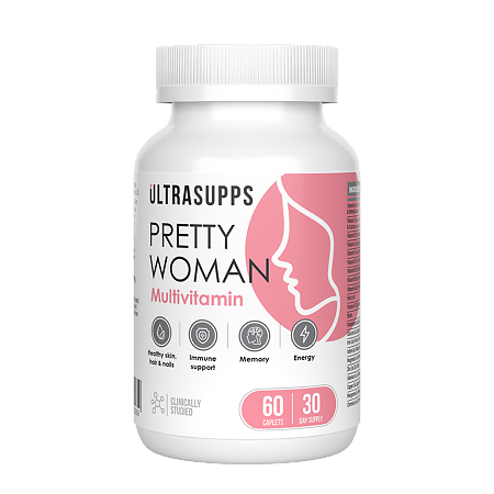 Ultrasupps Витаминно-минеральный комплекс для женщин Pretty Woman Multivitamin каплеты массой 1650 мг 60 шт