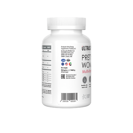 Ultrasupps Витаминно-минеральный комплекс для женщин Pretty Woman Multivitamin каплеты массой 1650 мг 90 шт