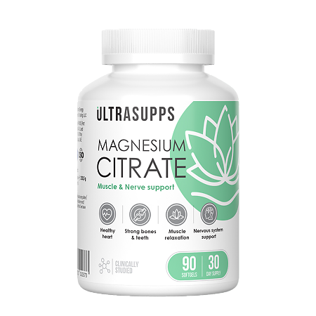 Изображение товара Ультрасаппс Магния цитрат / Ultrasupps Magnesium Citrate мягкие капсулы массой 2450 мг 90 шт