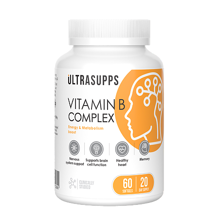 Изображение товара Ультрасаппс Витамин B комплекс / Ultrasupps Vitamin B complex мягкие капсулы массой 430 мг 60 шт