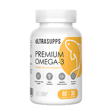 Купить Ultrasupps Премиум Омега-3/Premium Omega-3 мягкие капсулы массой 1405 мг 60 шт цена