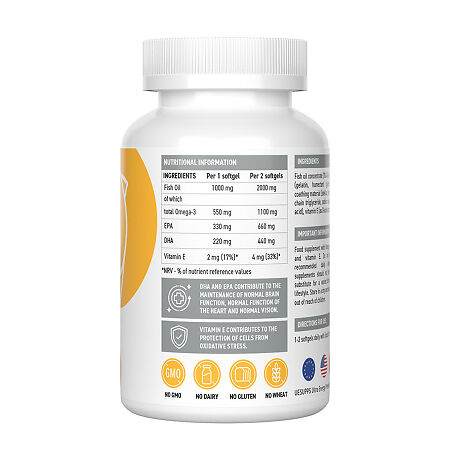 Ultrasupps Премиум Омега-3/Premium Omega-3 мягкие капсулы массой 1405 мг 60 шт
