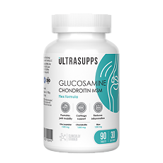 Купить Ultrasupps Глюкозамин+Хондроитин+МСМ/Glucosamine & Chondroitin & MSM таблетки массой 1700 мг 90 шт цена