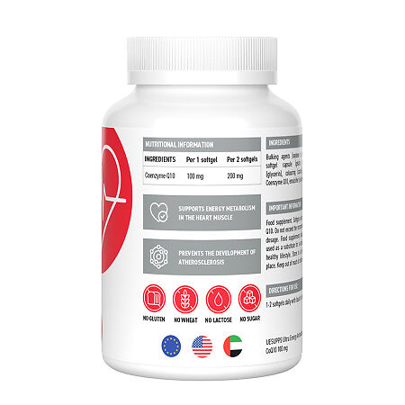 Ultrasupps Коэнзим Q10 Антиоксидант/Coenzyme Q10 Antioxidant 100 мг мягкие капсулы массой 380 мг 30 шт
