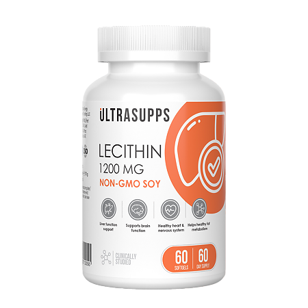 Ultrasupps Лецитин/Lecithin 1200 мг мягкие капсулы массой 1850 мг 60 шт