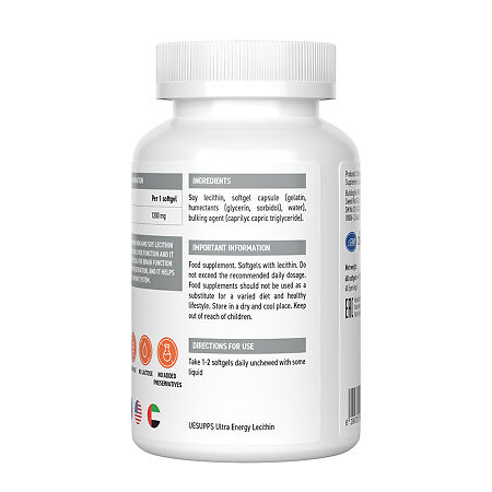 Ультрасаппс Лецитин/ Ultrasupps Lecithin мягкие капсулы массой 1850 мг 60 шт