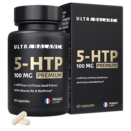 5-Гидрокситриптофан 100 мг из экстракта семян Гриффонии/5-HTP Griffonia seed extract Premium UltraBalance капсулы массой  400 мг 60 шт