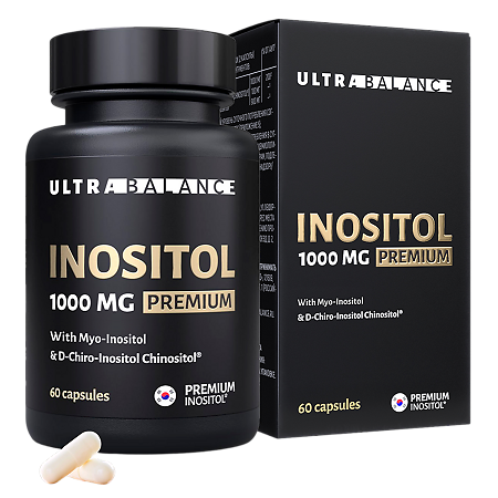 Инозитол 1000 мг Премиум (Мио Инозитол и D-хиро-инозитол)/Inositol 1000 mg Premium UltraBalance капсулы по 550 мг 60 шт