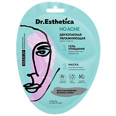 Купить Dr. Esthetica\Доктор Эстетика No Acne Adults Маска для лица увлажняющая двухэтапная 3+10 г 1 шт цена