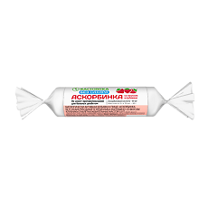 Купить Рационика Аскорбинка без сахара при диабете со вкусом клубники таблетки массой 3,0 г 10 шт цена