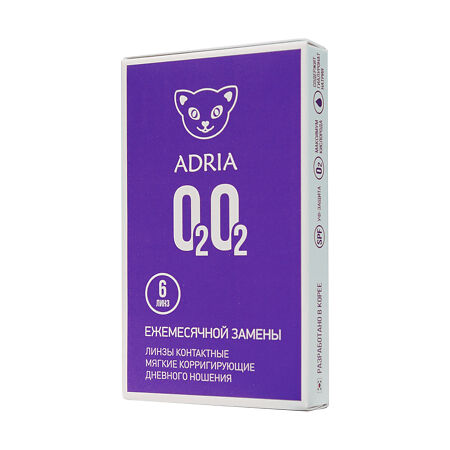 Контактные линзы на месяц Adria O2O2 -2.75 / 8.6 6 шт