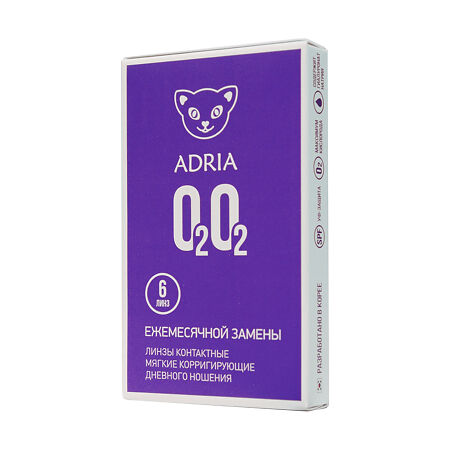 Контактные линзы на месяц Adria O2O2 -2.50 / 8.6 6 шт