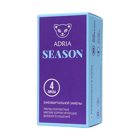 Контактные линзы Adria Season квартальные -1.25 / 8.6 4 шт