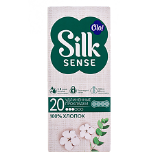 Изображение товара Ола (Ola!) Silk Sense Прокладки ежедневные удлиненные Cotton Daily Large Хлопковая поверхность 20 шт