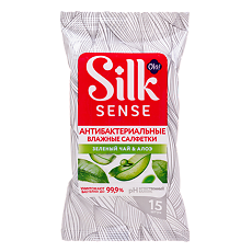 Купить Ола (Ola!) Silk Sense Влажные салфетки антибактериальные аромат Зеленый чай и Алоэ 15 шт. цена