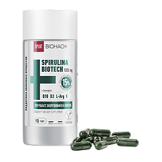 Купить Сплат (Splat) Биохак+ БиоТех Спирулина 1000 мг плюс синергисты Q10,D3 капсулы массой 630 мг 90 шт цена