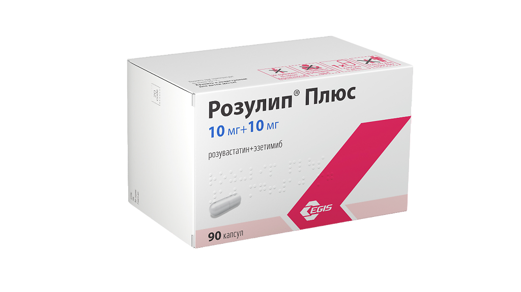 Изображение товара Розулип Плюс 10 мг+10 мг капсулы 90 шт комбинированный гиполипидемический препарат Изображение товара Розулип Плюс 10 мг+10 мг капсулы 90 шт комбинированный гиполипидемический препарат