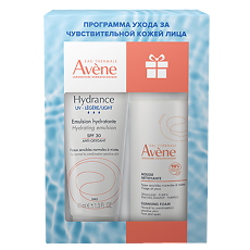 Купить Avene Набор Hydrance Legere UV Эмульсия для лица SPF30 40 мл+Очищающая пенка для снятия макияжа 50 мл 1 уп цена