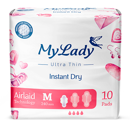 My Lady Прокладки ультратонкие Instant Dry Airlaid Technology M 10 шт
