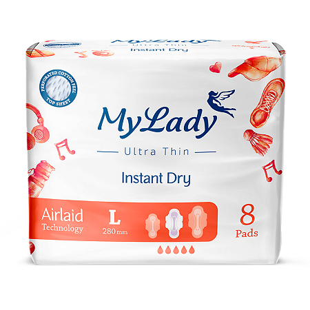 My Lady Прокладки ультратонкие Instant Dry Airlaid Technology L 8 шт