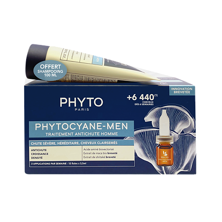 Phyto Phytocyane-Men Сыворотка против выпадения волос для мужчин фл 3,5 мл 12 шт+Шампунь укрепляющий 100 мл 1 уп