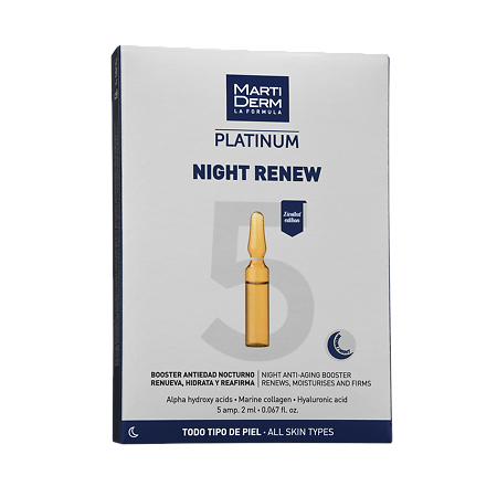 Изображение товара MartiDerm Platinum Night Renew Ampules Ночное восстановление для всех типов кожи ампулы 2 мл 5 шт