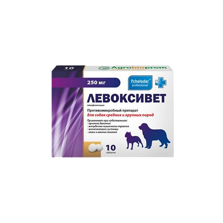 Pchelodar Левоксивет для собак средних и крупных пород таблетки 250 мг 10 шт