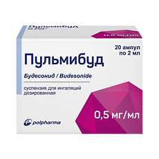 Купить Пульмибуд суспензия для ингаляций дозированная 0,5 мг/мл 2 мл 20 шт цена