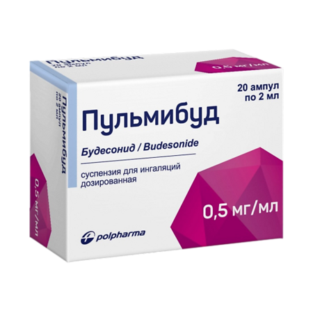 Пульмибуд суспензия для ингаляций дозированная 0,5 мг/мл 2 мл 20 шт