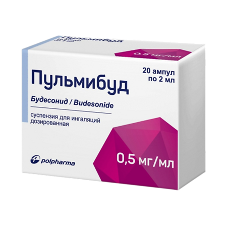 Пульмибуд суспензия для ингаляций дозированная 0,5 мг/мл 2 мл 20 шт