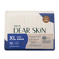 Купить Dear Skin Прокладки Air Embo (Night) гигиенические ночные с крылышками 5 капель 12 шт цена