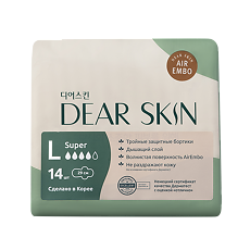 Изображение товара Dear Skin Прокладки Air Embo (Super) гигиенические ультратонкие с крылышками 4 капли 14 шт