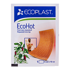 Купить Ecoplast Пластырь медицинский перцовый EcoHot 6 см x10 см 1 шт цена