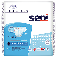 Купить Seni Super Medium подгузники для взрослых (75-110 см) 10 шт цена