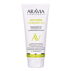 Купить Aravia Laboratories Очищающий гель для лица и тела с салициловой кислотой Anti-Acne Cleansing Gel 200 мл 1 шт цена