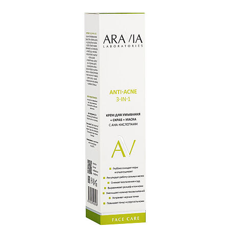 Aravia Laboratories Крем для умывания + скраб + маска с AHA-кислотами Anti-Acne 3-in-1 100 мл 1 шт