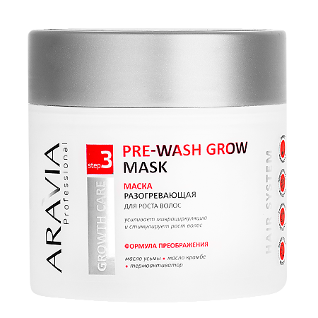 Изображение товара Aravia Laboratories Маска разогревающая для роста волос Pre-wash Grow Mask 300 мл 1 шт