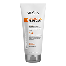 Купить Aravia Laboratories Маска мультиактивная 5 в 1 для регенерации ослабленных волос и проблемной кожи головы Coconut Oil Multi-Mask 200 мл 1 шт цена