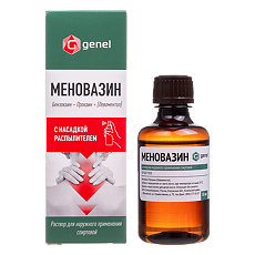 Изображение товара Меновазин раствор для наружного применения спиртовой с насадкой распылительной 50 мл 1 шт