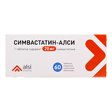 Купить Симвастатин-АЛСИ таблетки покрыт.плен.об. 20 мг 60 шт цена