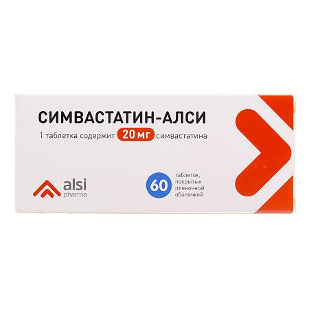 Симвастатин-АЛСИ таблетки покрыт.плен.об. 20 мг 60 шт