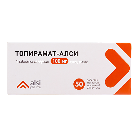 Топирамат-АЛСИ таблетки покрыт.плен.об. 100 мг 50 шт