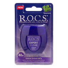 Купить R.O.C.S. Зубная нить Expert Clean вощеная 40 м 1 шт цена