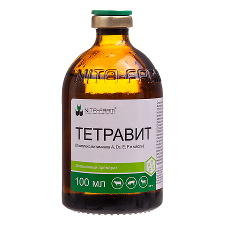 Тетравит раствор для инъекций и орального применения фл 100 мл ВЕТЕРИНАРНЫЙ 1 шт