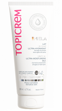 Изображение товара Топикрем Mela Ультра-увлажняющее молочко для выравнивания тона 200 мл 1 шт